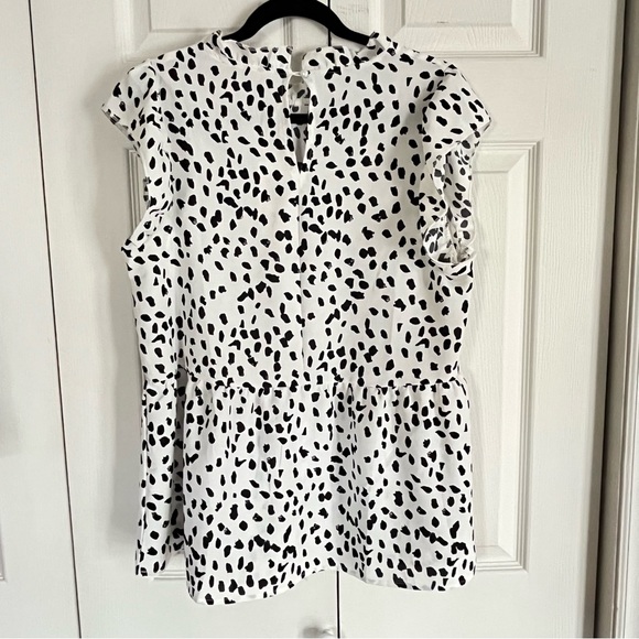 ANGASHION Dreaming of New Adventures Spotted Babydoll Ruffled Tiered Top Medium - Picture 8 of 12